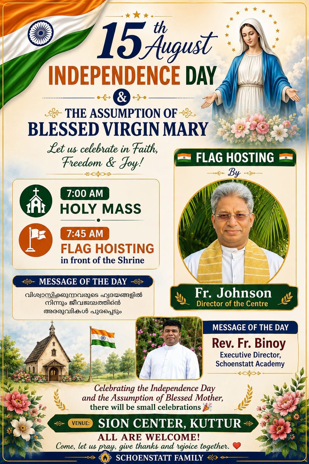 Independence & Assumption day celebration at kuttur - 2